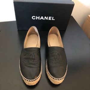 Chanel Espadrilles, Size 39, Black